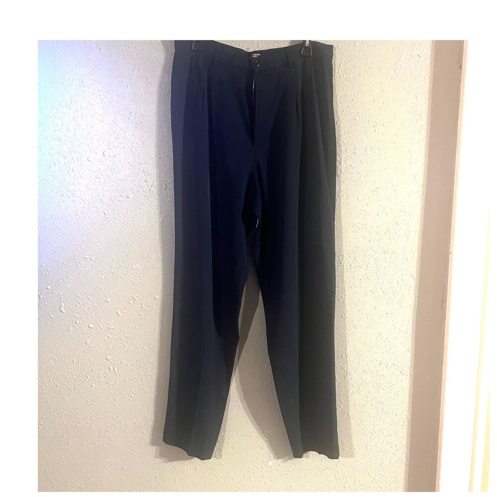 Paris Philippe Adec Women's Navy Blue SZ 12 Suit Pants Business Office Workwear